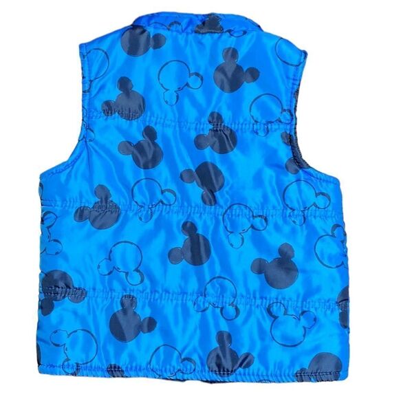 DISNEY Mickey Mouse Blue Puffer Vest - Picture 3 of 8